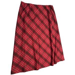 Chadwicks Skirt Womens Sz 20W Red Plaid Wool Long Academia Preppy 90s Ladies Y2K